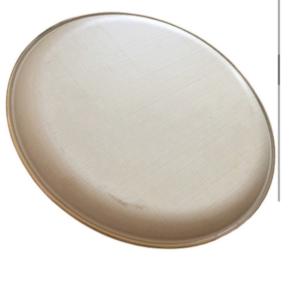 VINTAGE Serving Plate Accent Tray Round Pastel Flowers Gold Tone Trim GUC - Picture 5 of 11